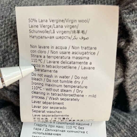 Alberta Ferretti Wool Cashmere Crew Neck Pullover Paris Sweater Gray Size 6 - Picture 8 of 11